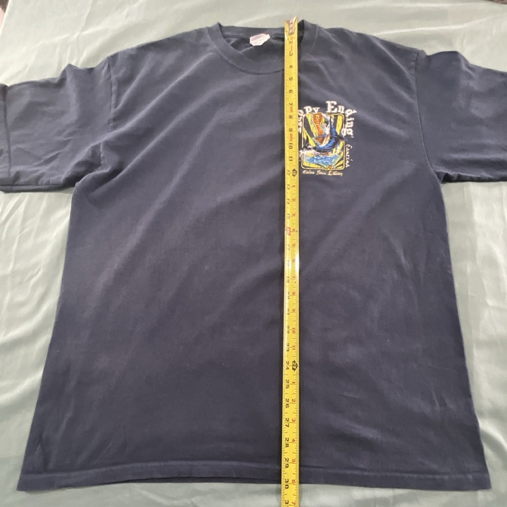 Yazbek Navy Blue Fishing Graphic Men's Crew Neck Short Sleeve T-Shirt Size XL - Picture 5 of 7